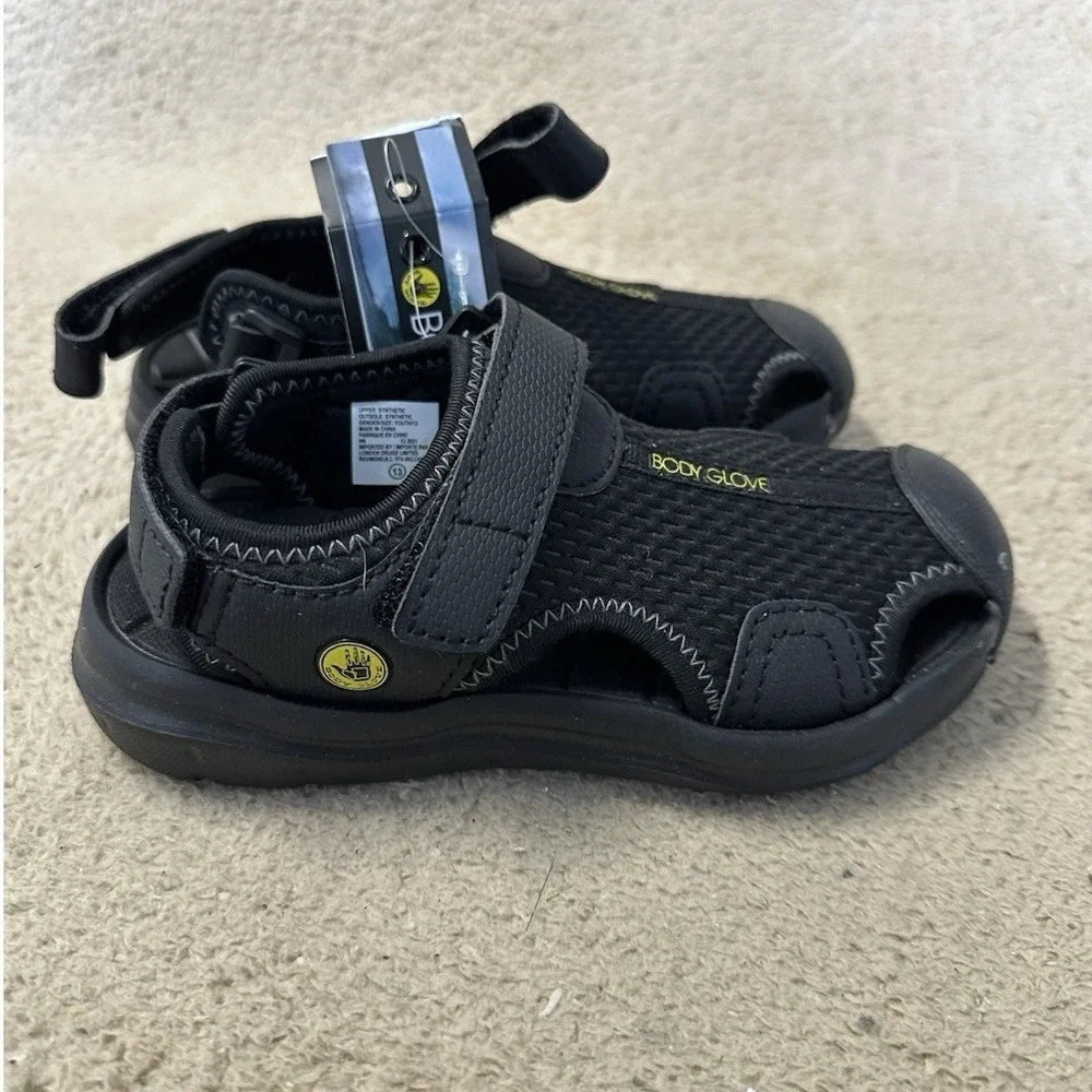 Body Glove Youth 13 Black River Sandals Mesh Water Shoes Hook Loop New